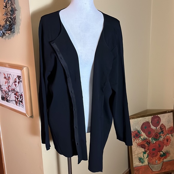 DANA BUCHMAN Size 3X Cardigan Ribbed Knitwear Stretch Logo Button Classic Career - Picture 4 of 16
